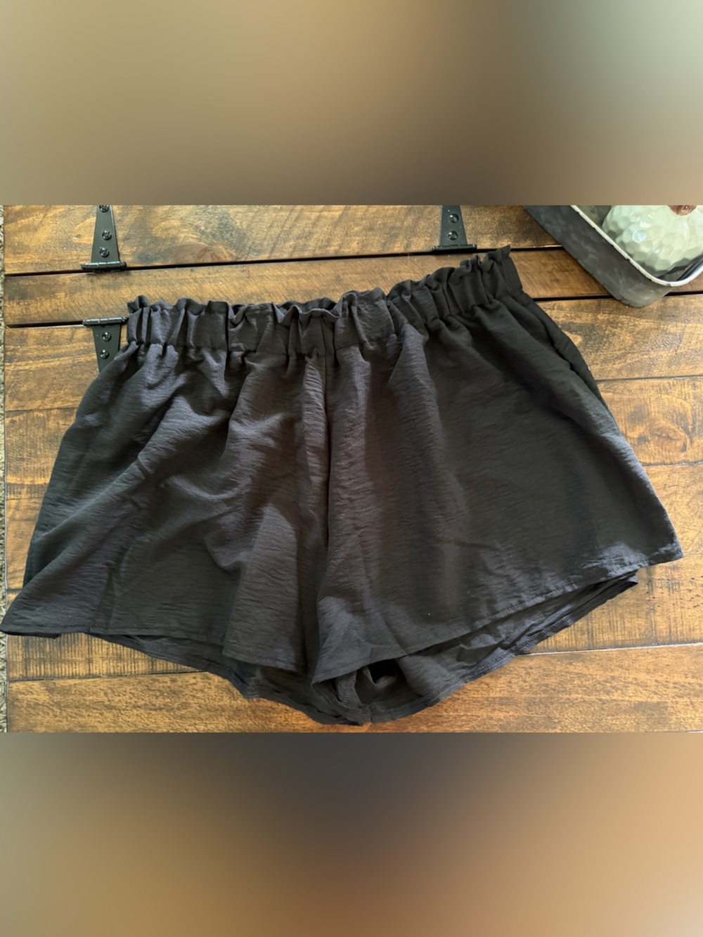 Women’s Shorts Black Elastic-Waist Bottoms